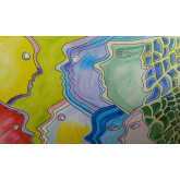 Silhueta De Rostos - O.s.t. - 60x80cm R$ 385,00