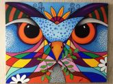 Pintura Óleo Sobre Tela - Coruja 1,00 X 0,80m - LINDA!